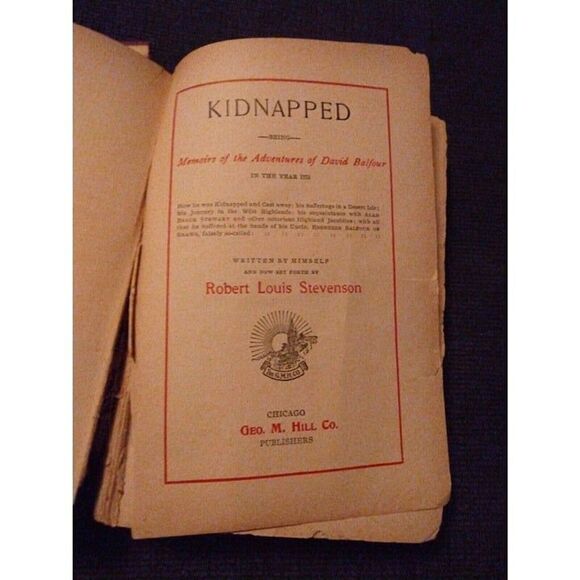 Kidnapped Robert Louis Stevenson Geo. M Hill Co. Chicago Antique - Picture 5 of 10